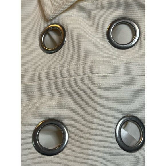 Chico’s cream knit textured cropped moto jacket size 1 (8) - Picture 12 of 12
